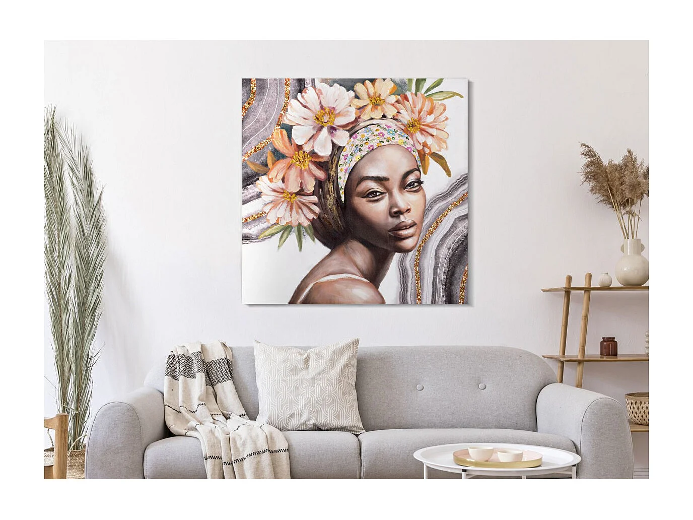 Toile Imprimée Déco "Naomi" 100x100cm Multicolore