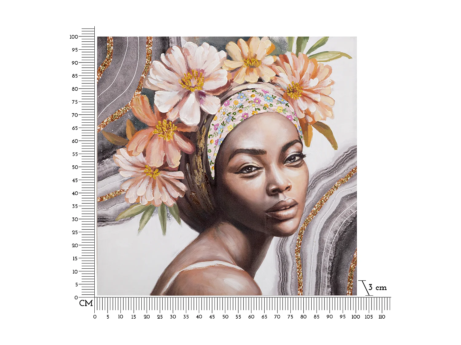 Toile Imprimée Déco "Naomi" 100x100cm Multicolore