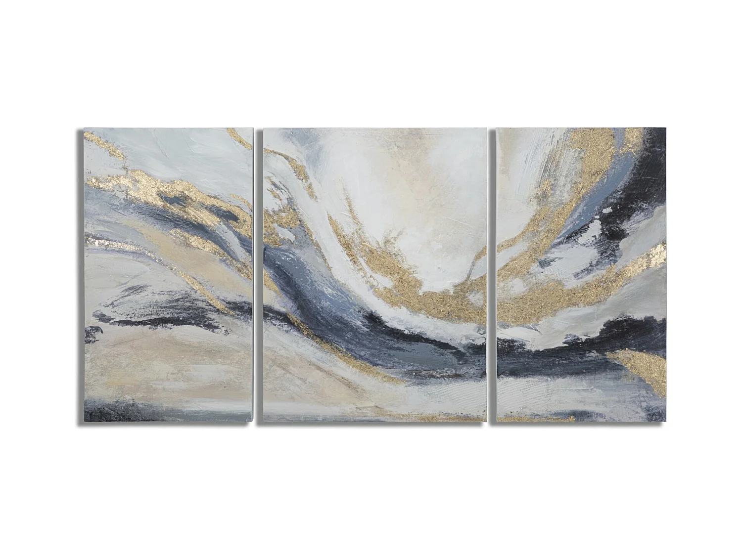 Lot de 3 tableaux abstraits multicolores sur toile 45x2,7x80 et 60x2,7x80 cm