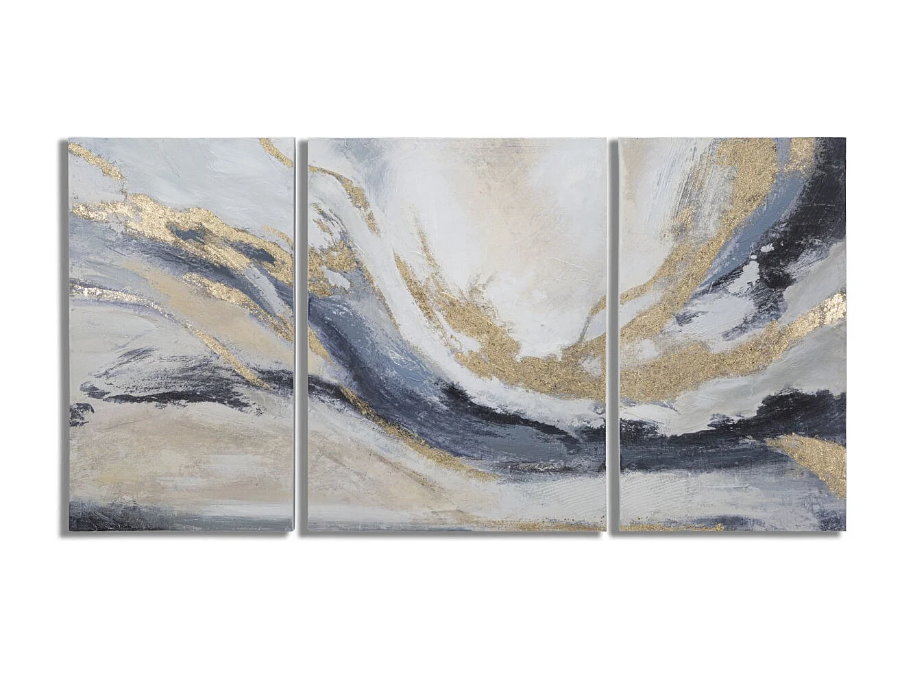 Lot de 3 Toiles Peinture Déco "Gaspons" 80x150cm Multicolore