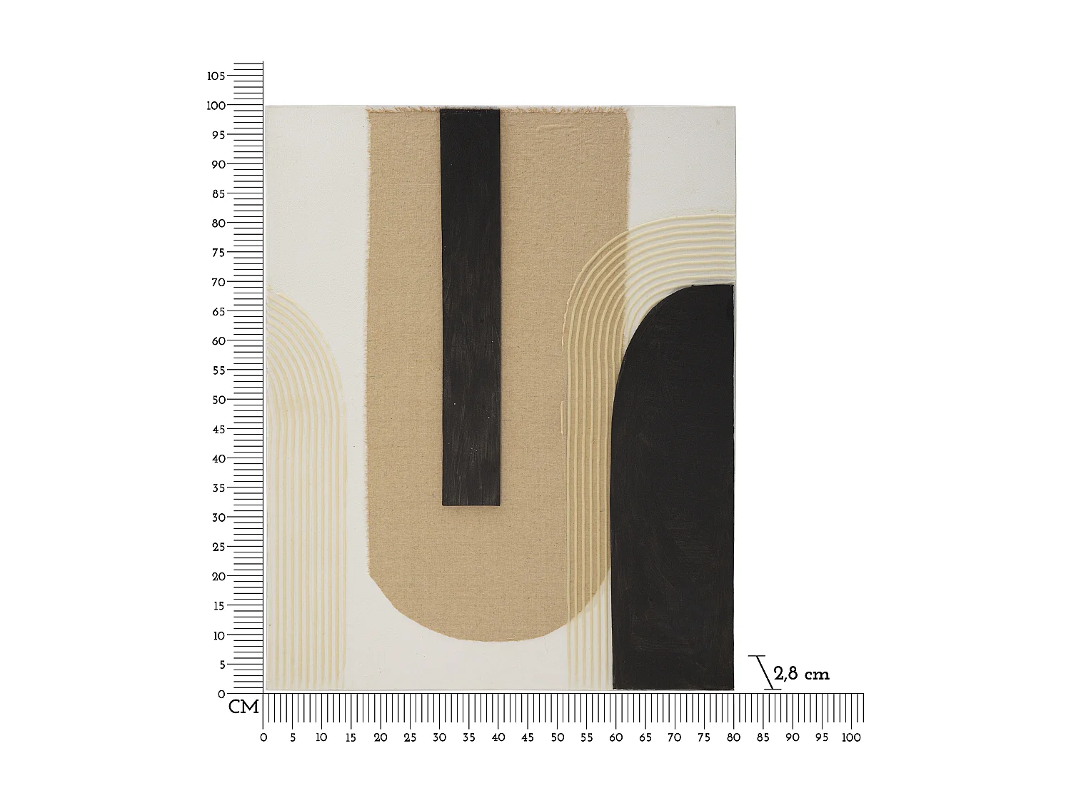 Dipinto su tela multicolore astratto cm 80x2,8x100