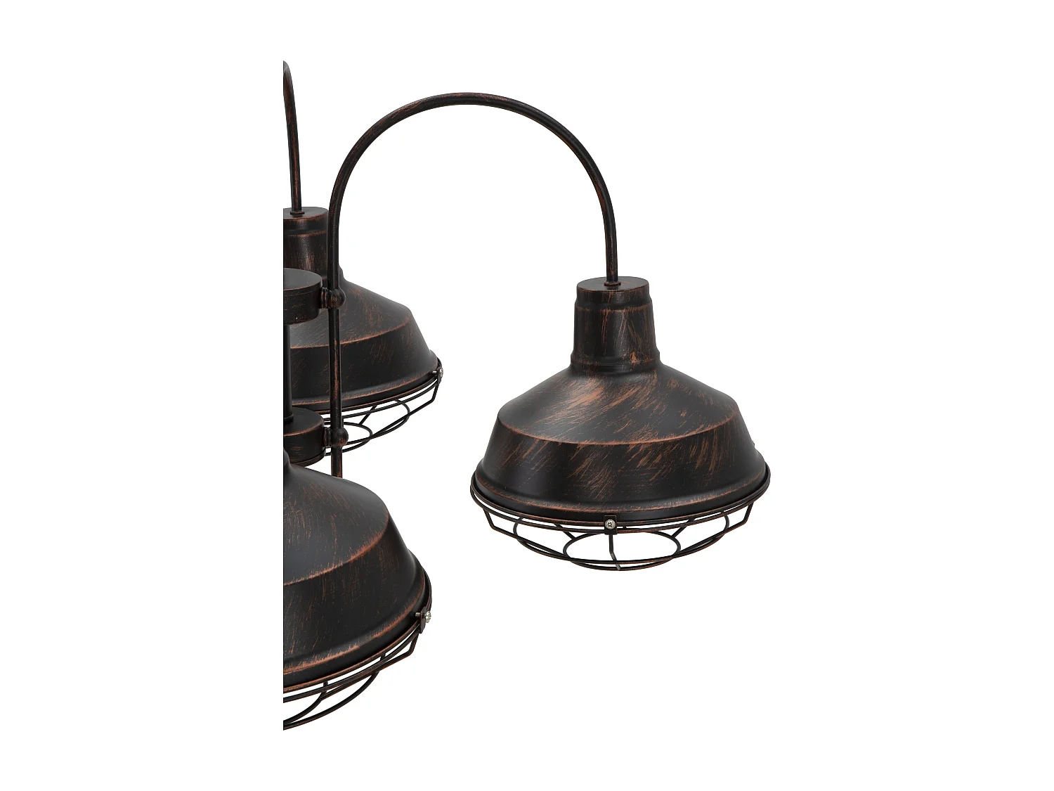 Lampadario in metallo marrone con 4 punti luce cm 80x80x40