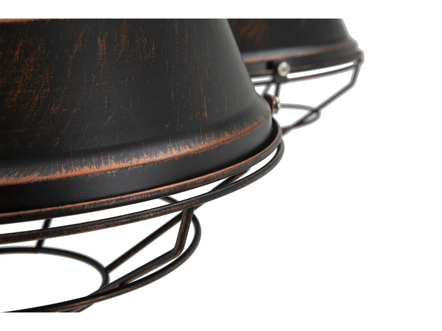 Lampadario in metallo marrone con 4 punti luce cm 80x80x40