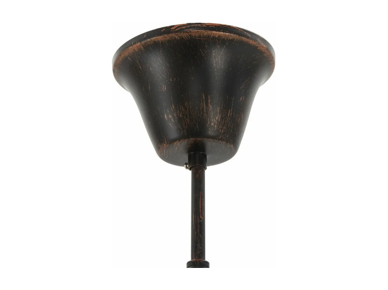 Lampadario in metallo marrone con 4 punti luce cm 80x80x40