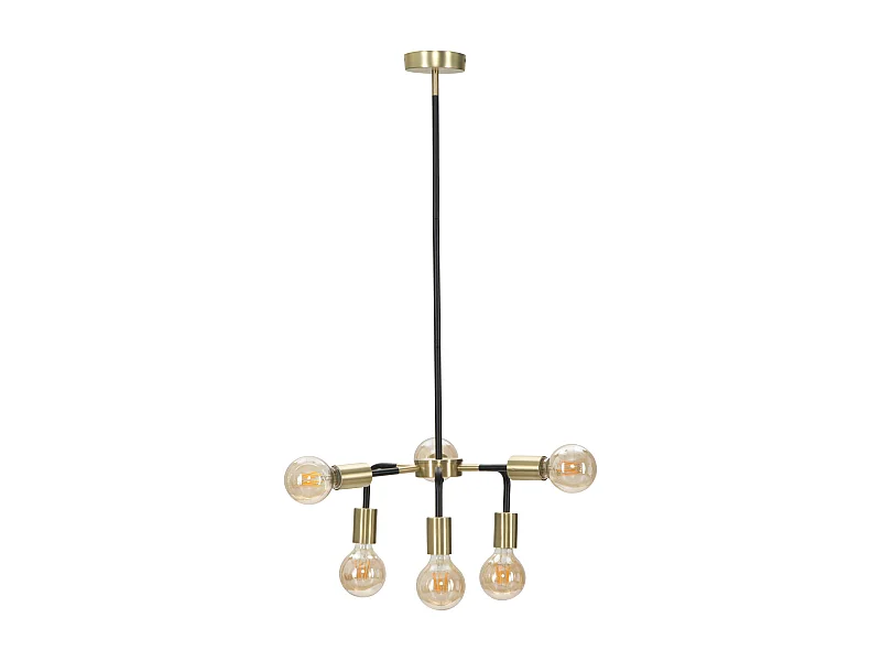 Lampadario in metallo nero con 6 punti luce Ø cm 37x81