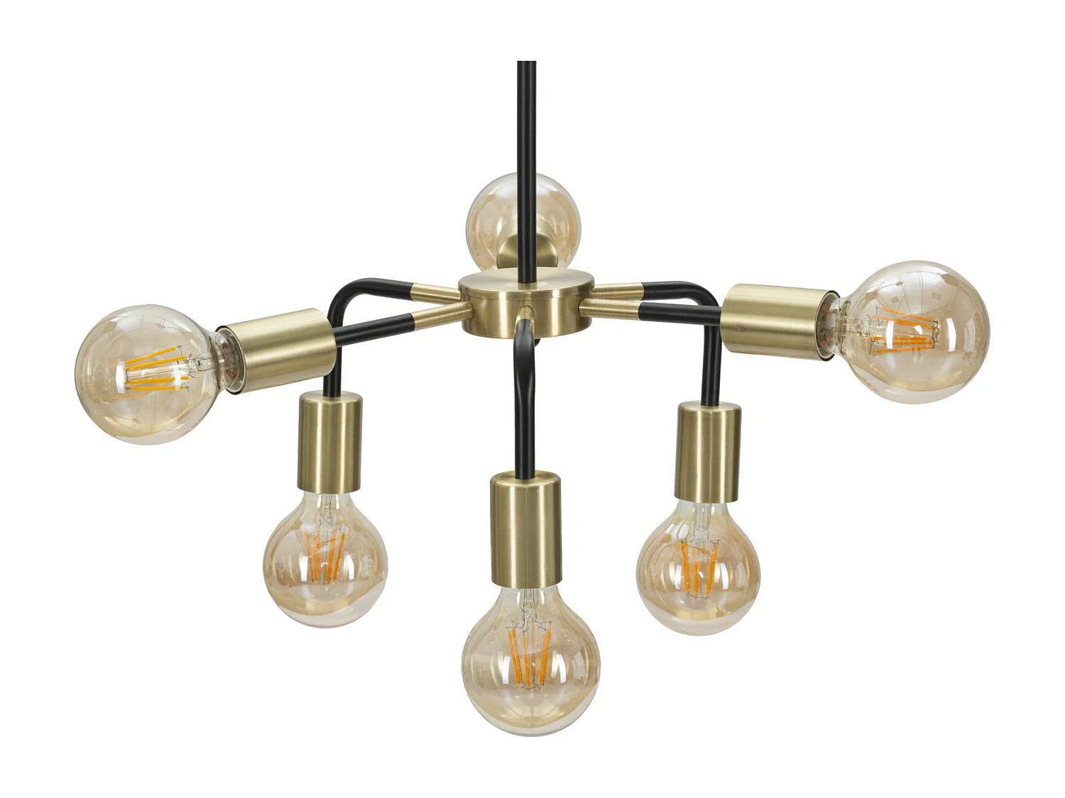 Lampadario in metallo nero con 6 punti luce Ø cm 37x81