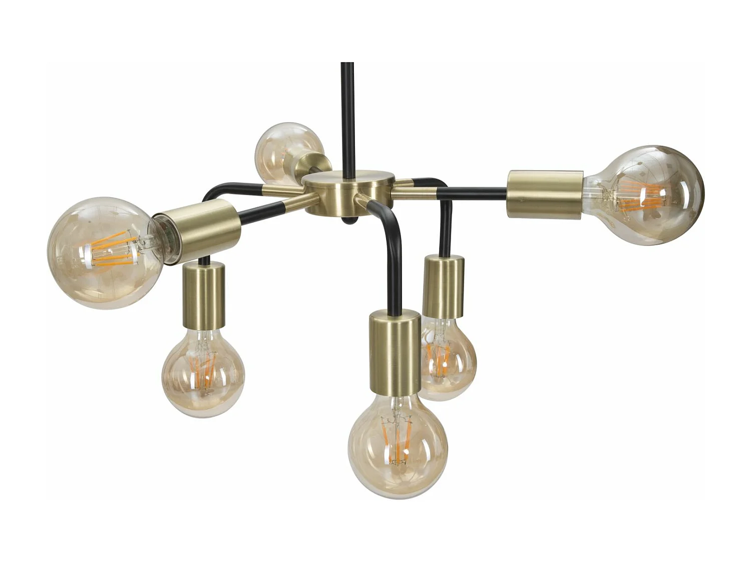 Lampadario in metallo nero con 6 punti luce Ø cm 37x81