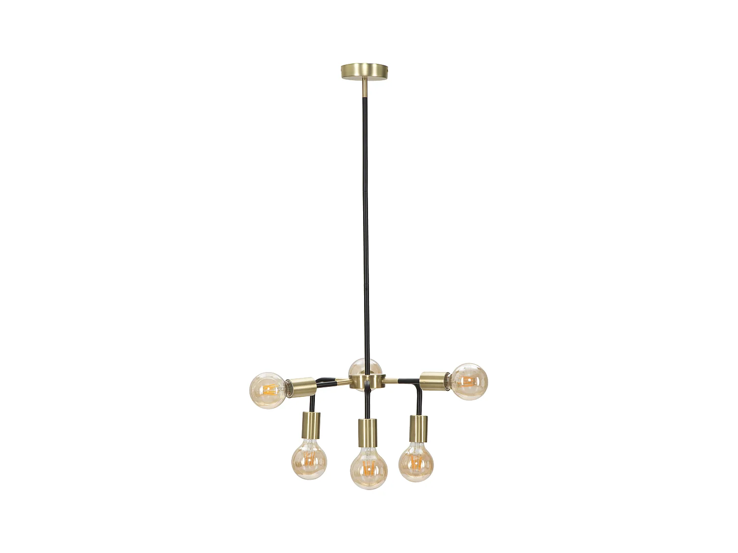 Lampadario in metallo nero con 6 punti luce Ø cm 37x81