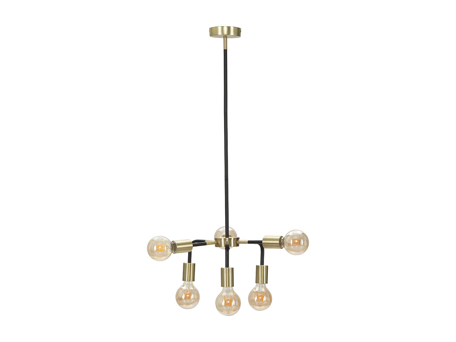 Lustre en métal noir à 6 points lumineux Ø 37x81 cm