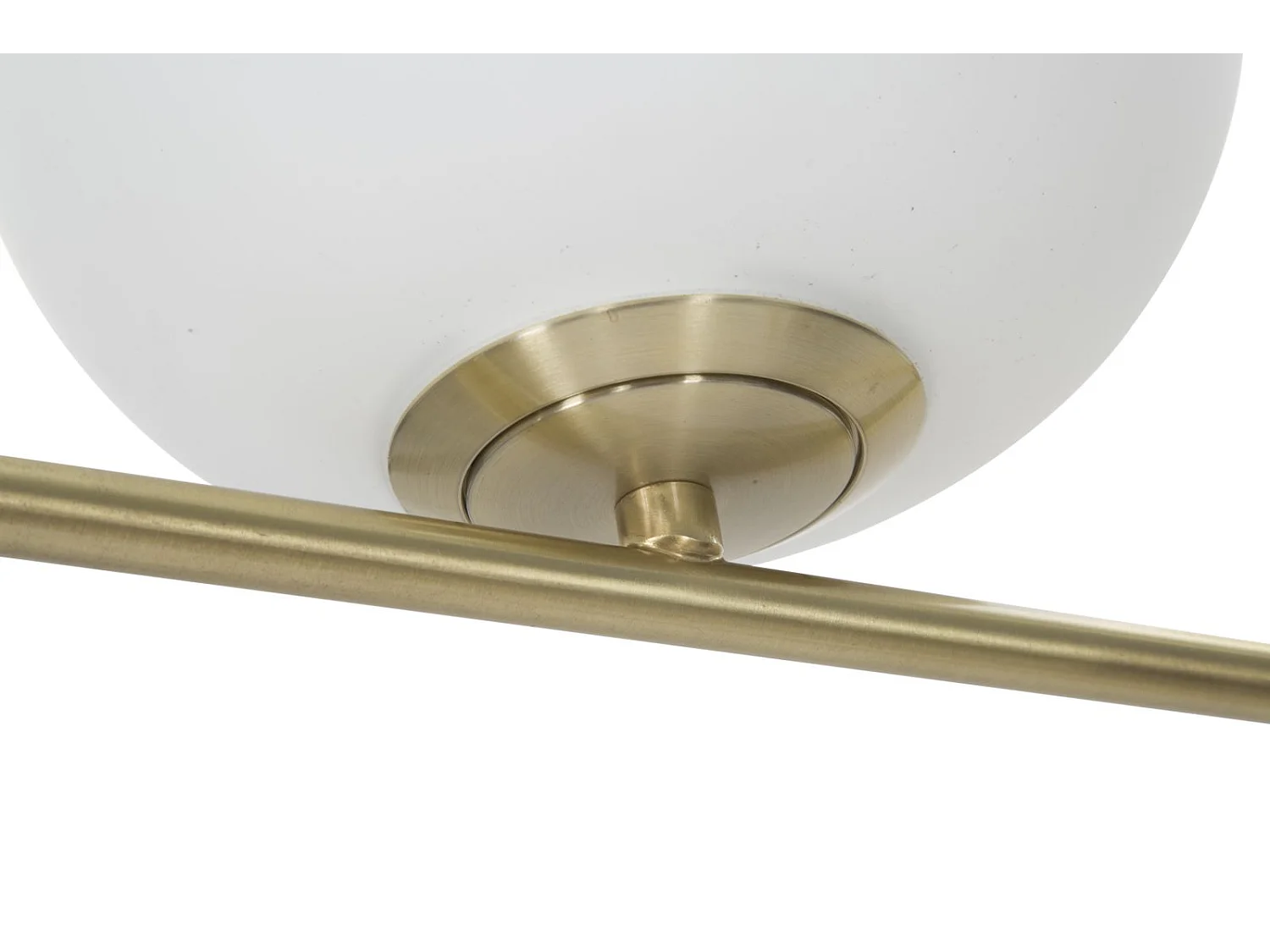 Piantana in metallo dorata con 2 ovali in vetro bianco cm 51x24x180