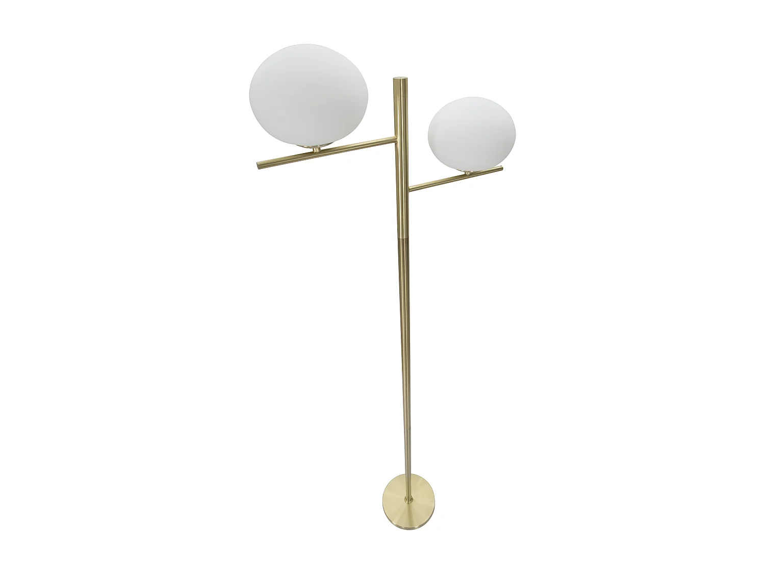 Lampadaire 2 Sphères "Glamy" 180cm Blanc & Or