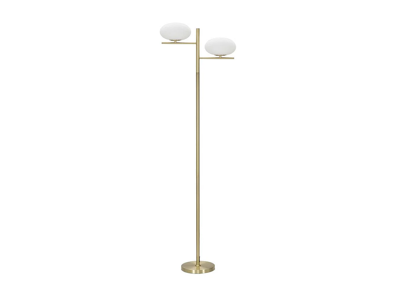 Lampadaire 2 Sphères "Glamy" 180cm Blanc & Or