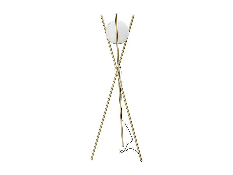 Lampadaire Sphère "Glamy X" 155cm Blanc & Or