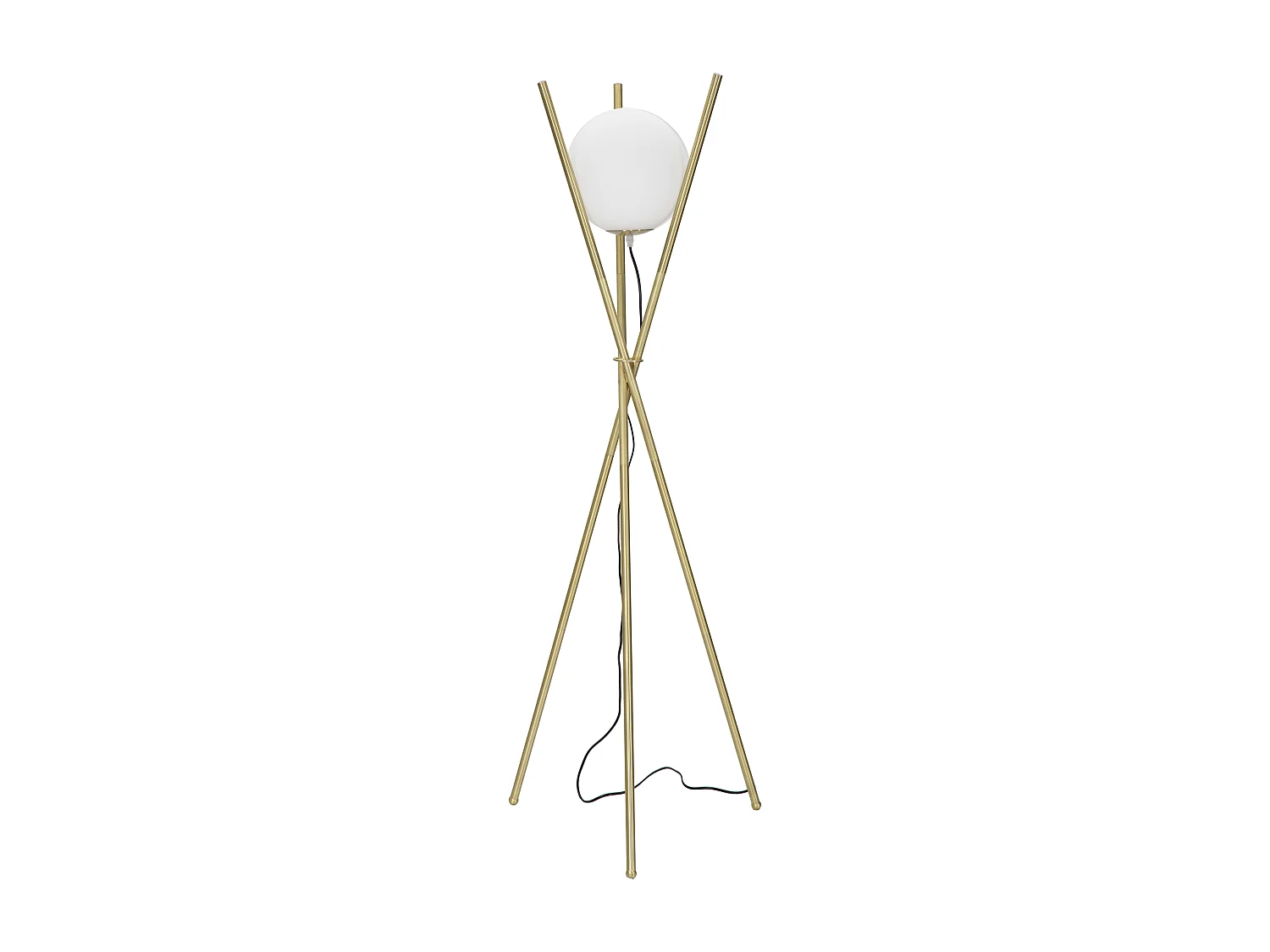 Lampadaire Sphère "Glamy X" 155cm Blanc & Or