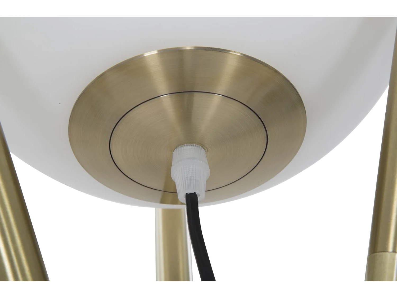 Lampadaire Sphère "Glamy X" 155cm Blanc & Or