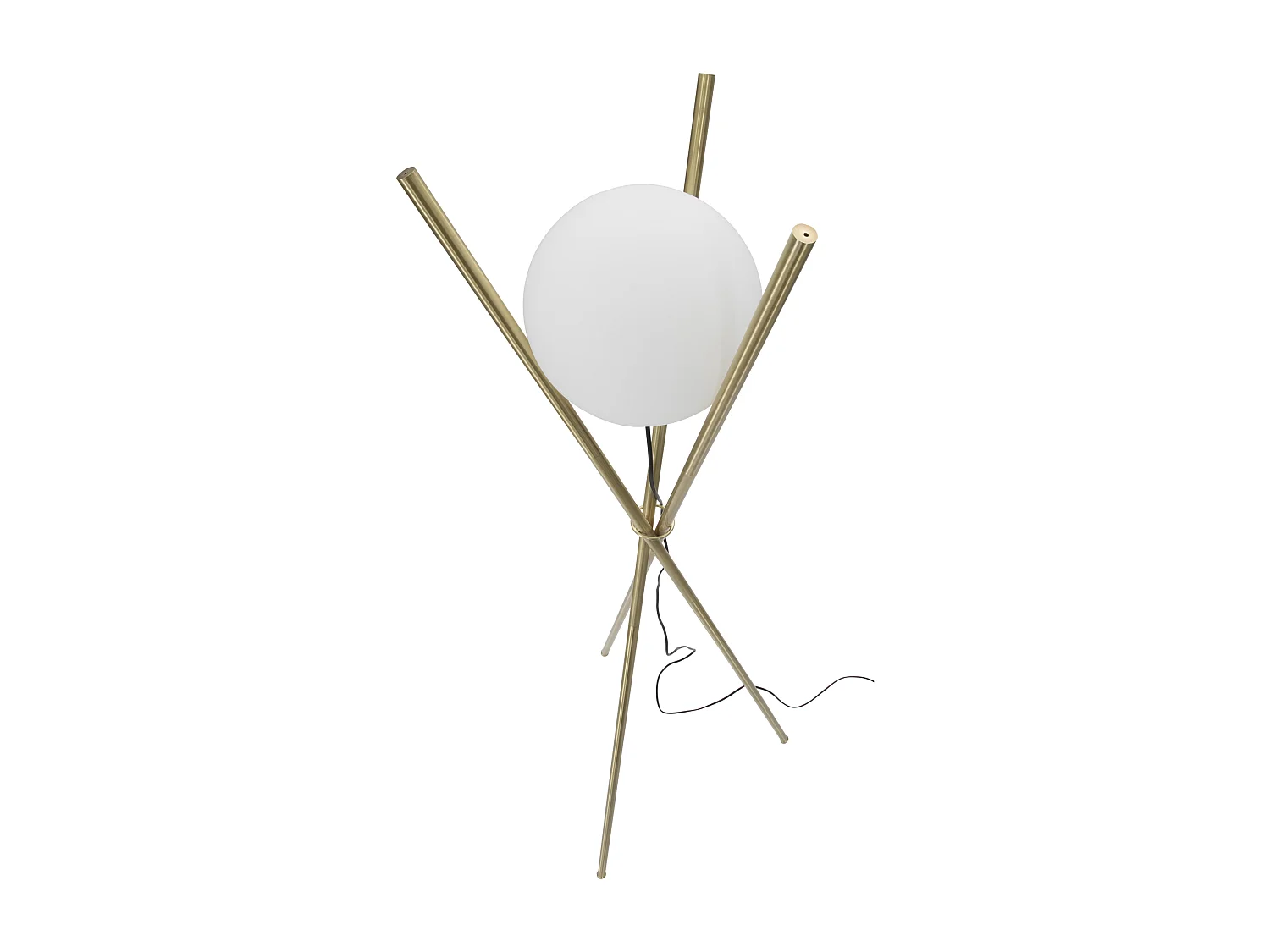 Lampadaire Sphère "Glamy X" 155cm Blanc & Or