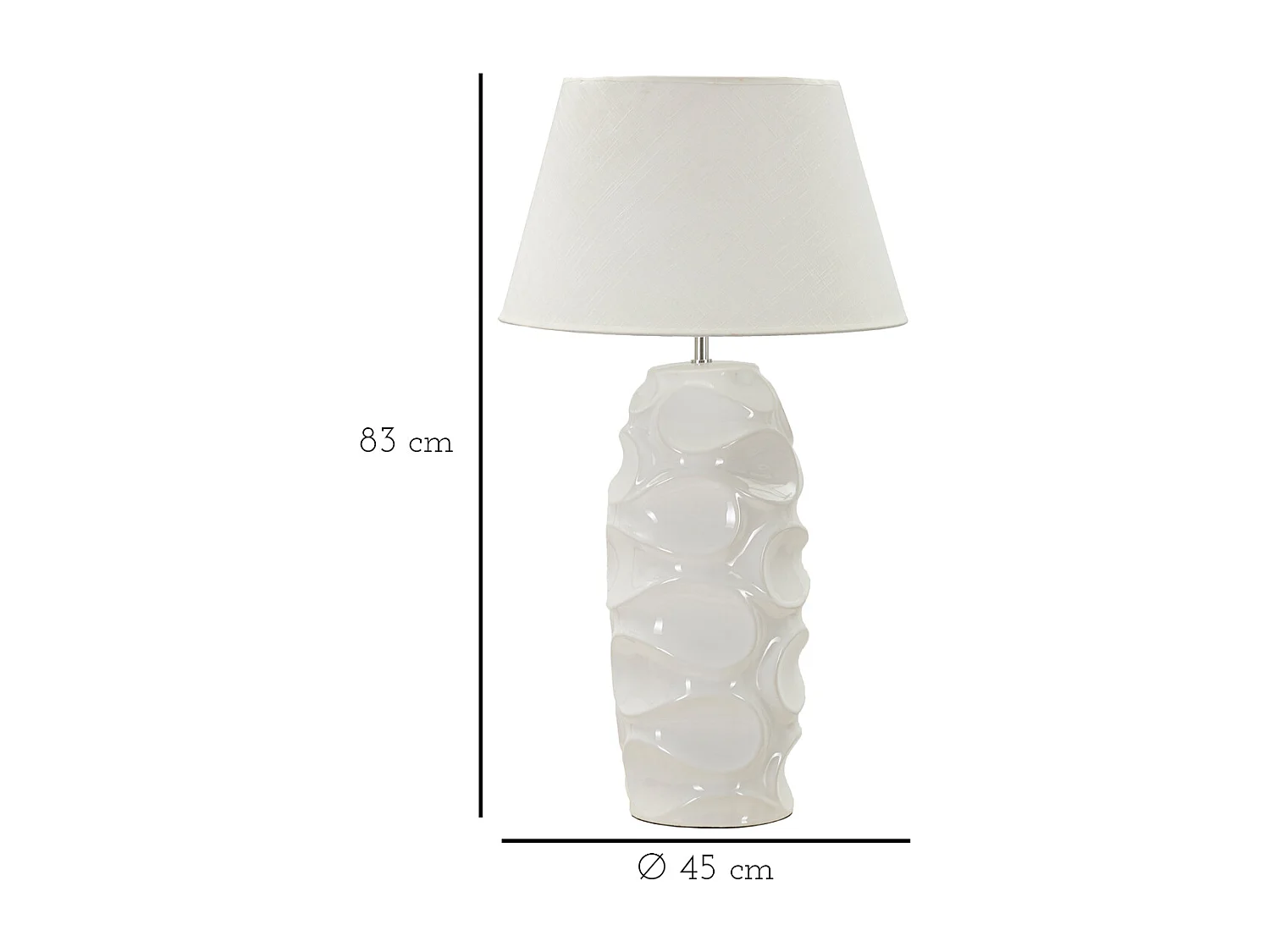 Lampe à Poser en Céramique "Warsaw" 83cm Blanc