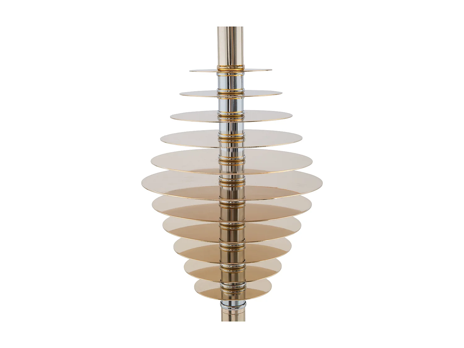 Lampadaire en métal doré avec abat-jour noir Ø cm 40x180