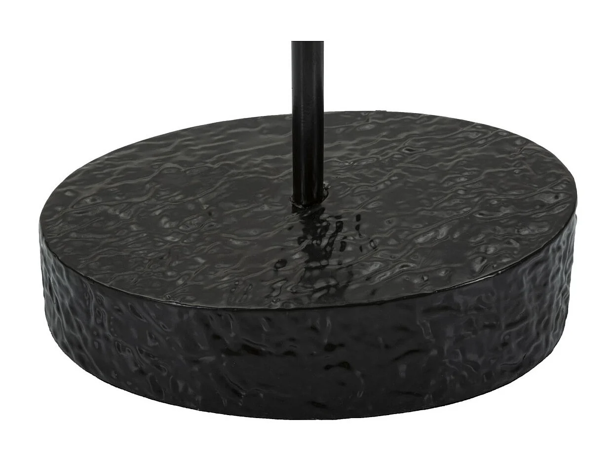 Zwarte en bruine metalen en houten staande lamp met gezichten Ø cm 38x162,6