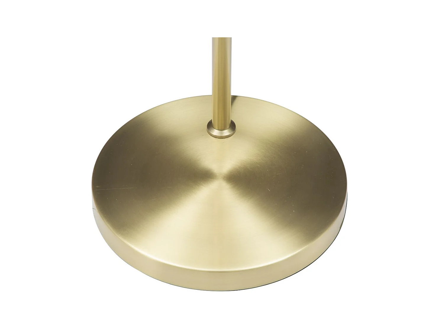 Piantana in metallo dorata con sfera in vetro bianco cm 25x36x179