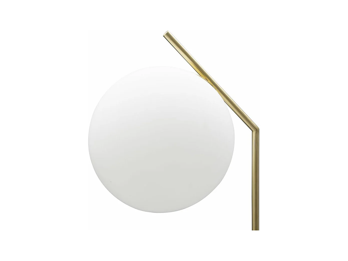 Piantana in metallo dorata con sfera in vetro bianco cm 25x36x179