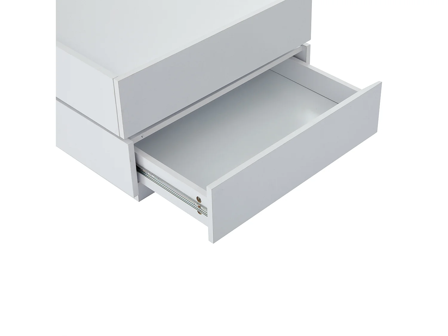 Table basse carré rotatif à 360° - avec 2 tiroirs - 60x60x38 cm - Blanc