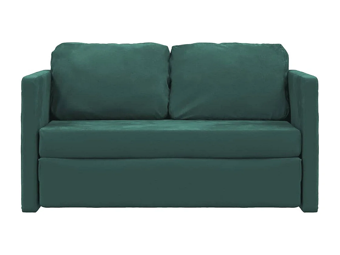 Slaapbank vloermodel 2-in-1 122x204x55 cm fluweel donkergroen