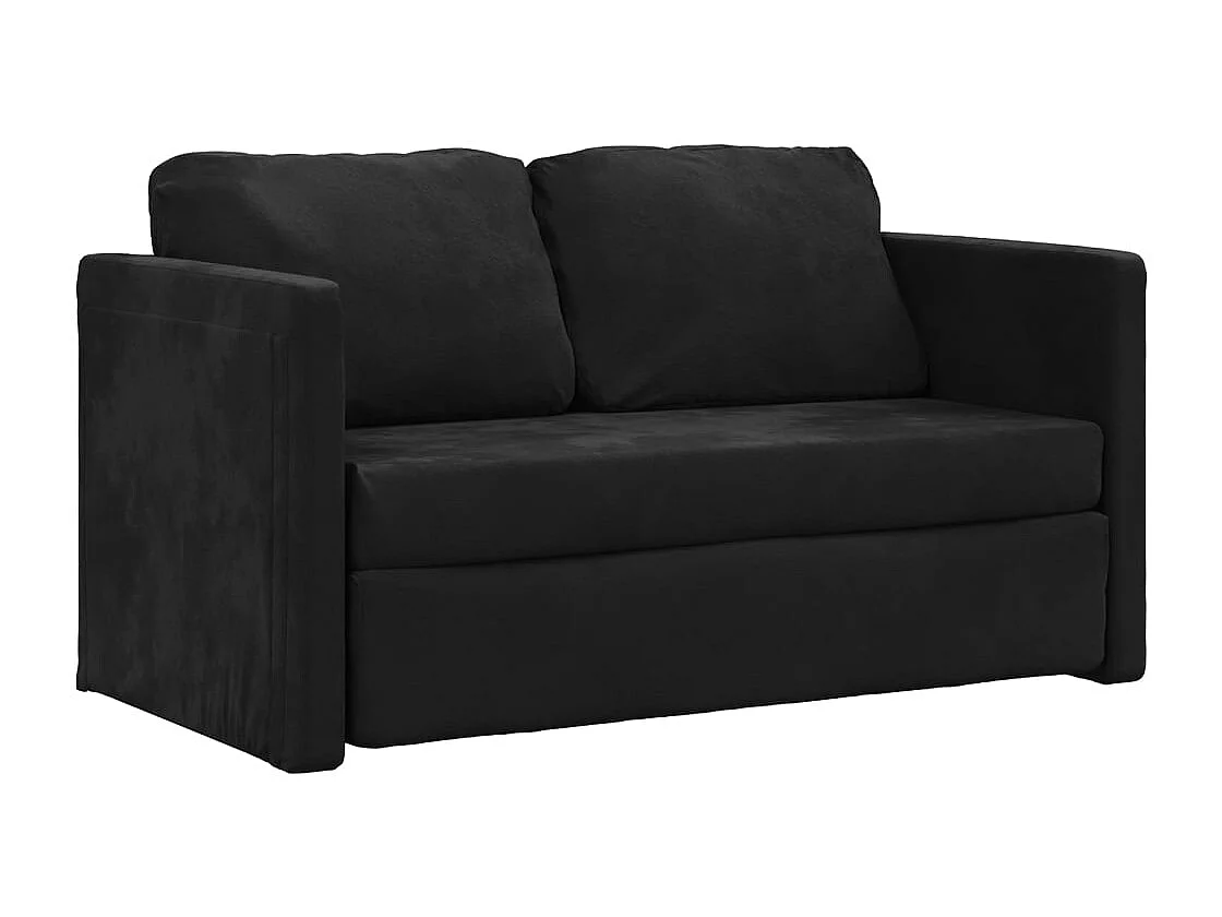 Slaapbank vloermodel 2-in-1 122x204x55 cm fluweel zwart