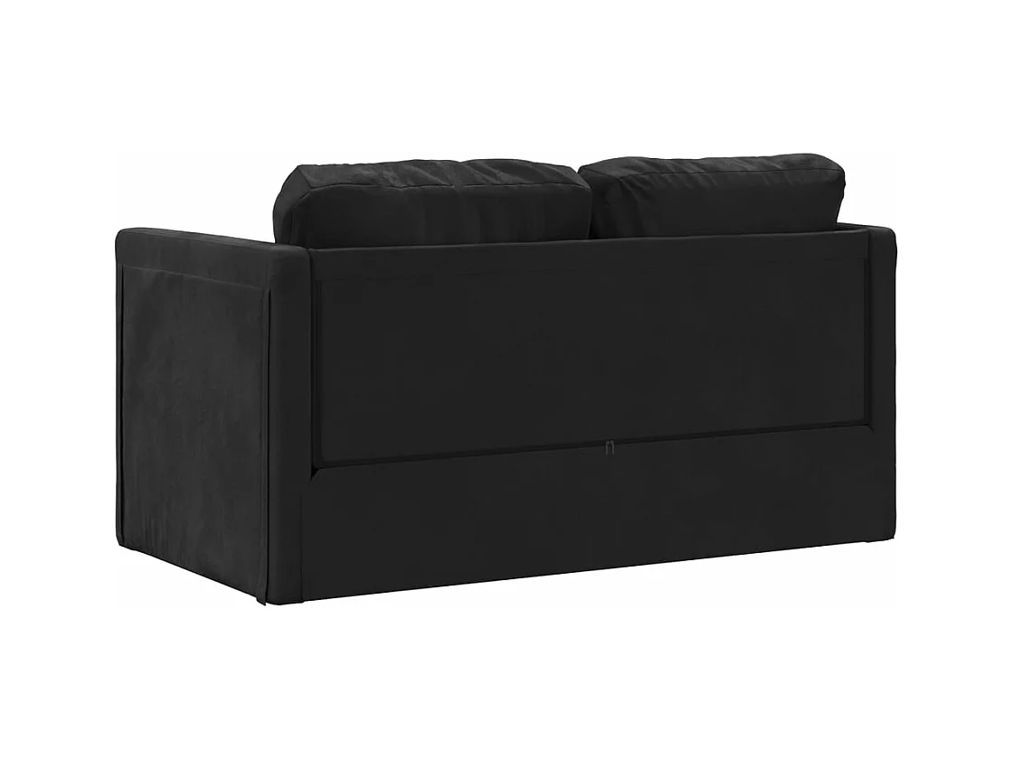 Canapé-lit 2 en 1 noir 122x204x55 cm velours