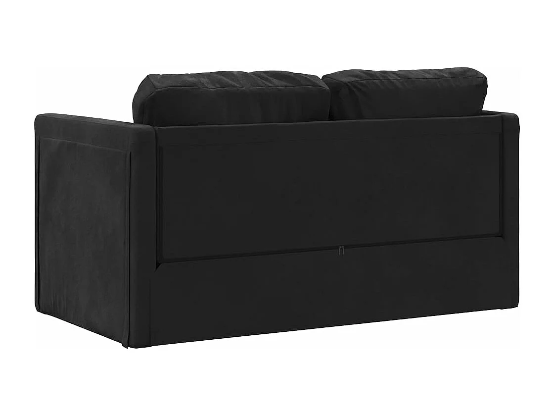 Canapé-lit 2 en 1 noir 122x204x55 cm velours