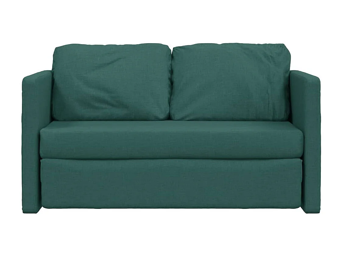 Slaapbank vloermodel 2-in-1 112x174x55 cm stof donkergroen