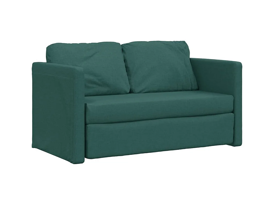 Canapé-lit 2 en 1 vert foncé 112x174x55 cm tissu