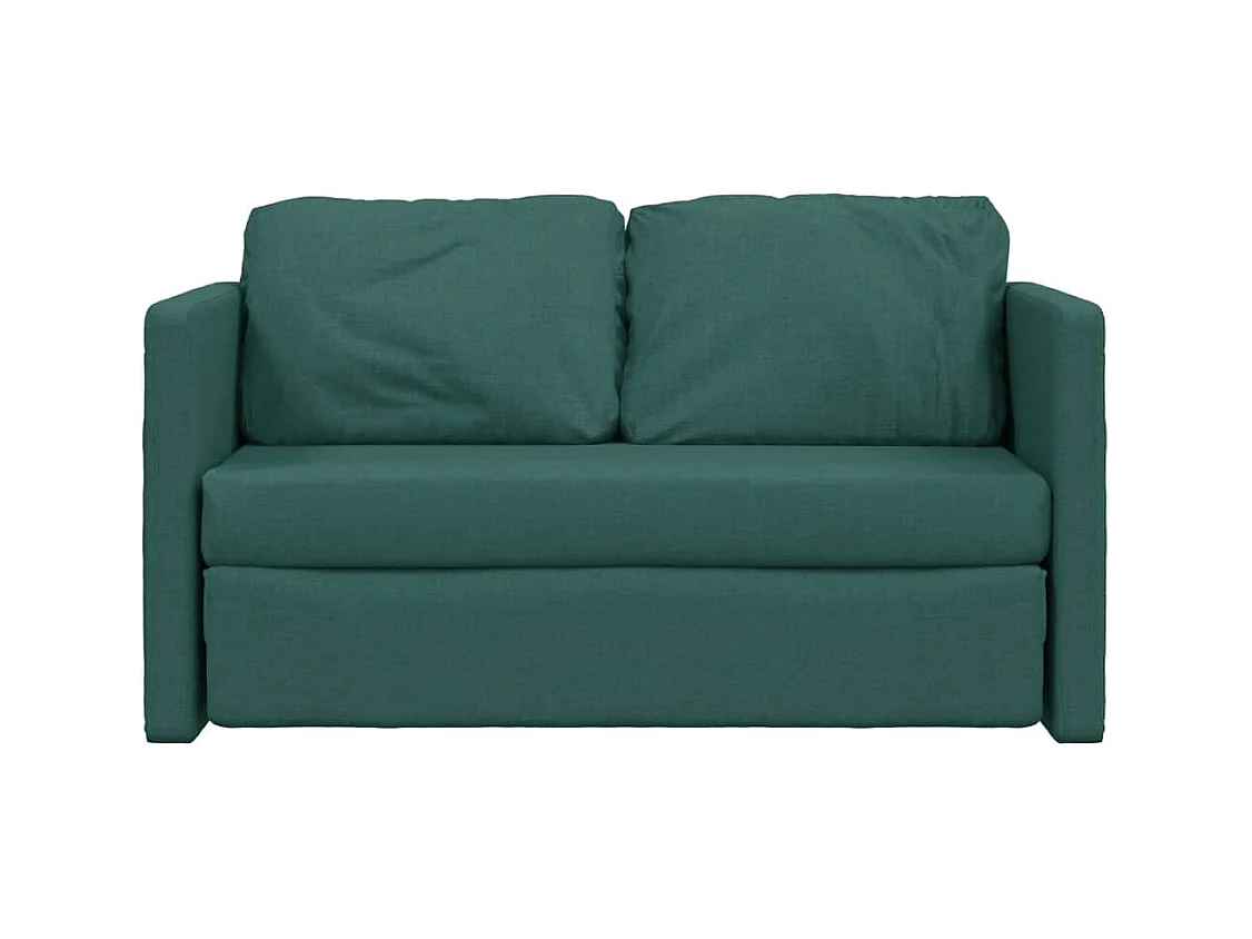 Canapé-lit 2 en 1 vert foncé 112x174x55 cm tissu
