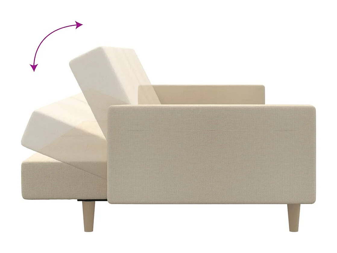 Sofá cama de 2 plazas tela color crema