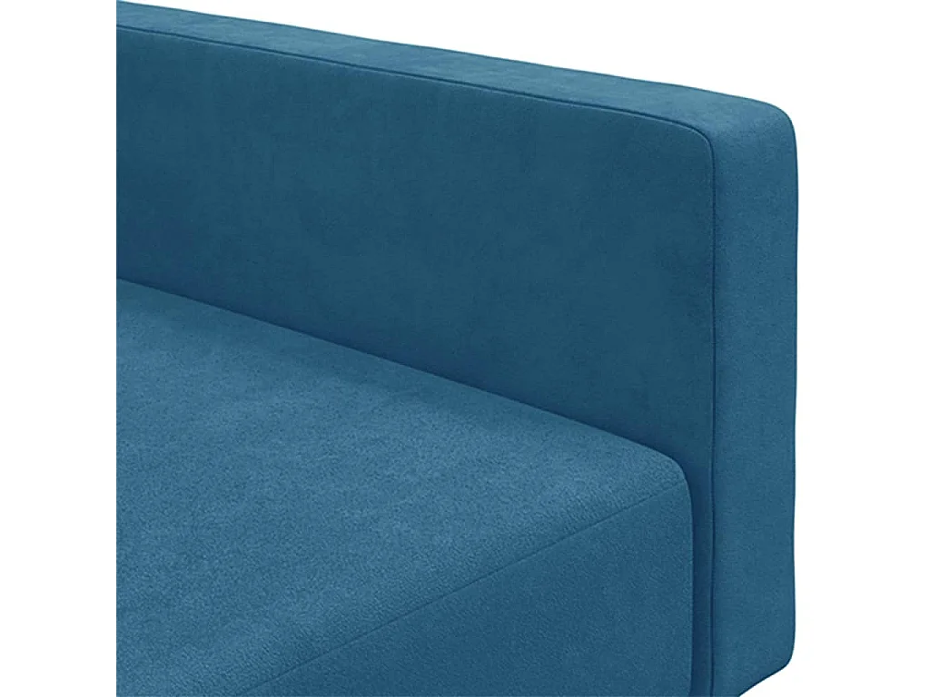 Slaapbank 2-zits met voetenbank fluweel blauw