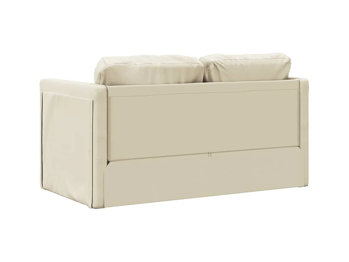 Slaapbank vloermodel 2-in-1 112x174x55 cm kunstleer crèmekleur