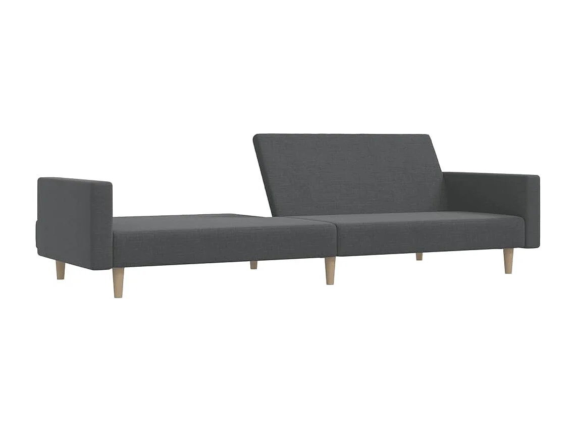 Canapé-lit à 2 places gris clair tissu