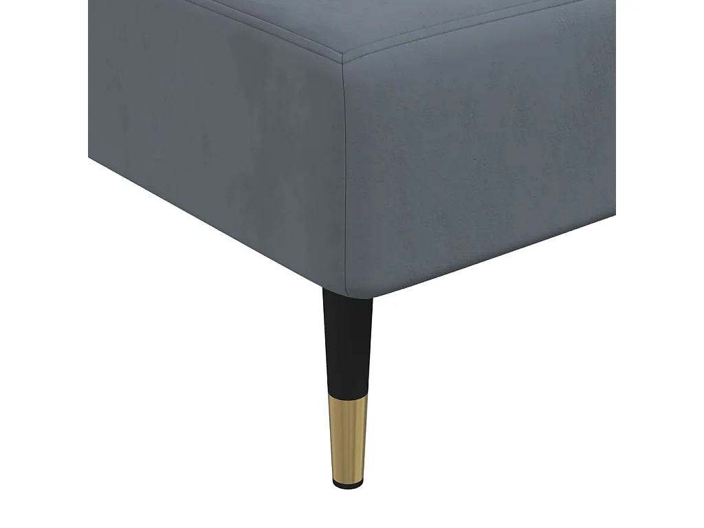 Canapé-lit en forme de L gris 279x140x70 cm velours