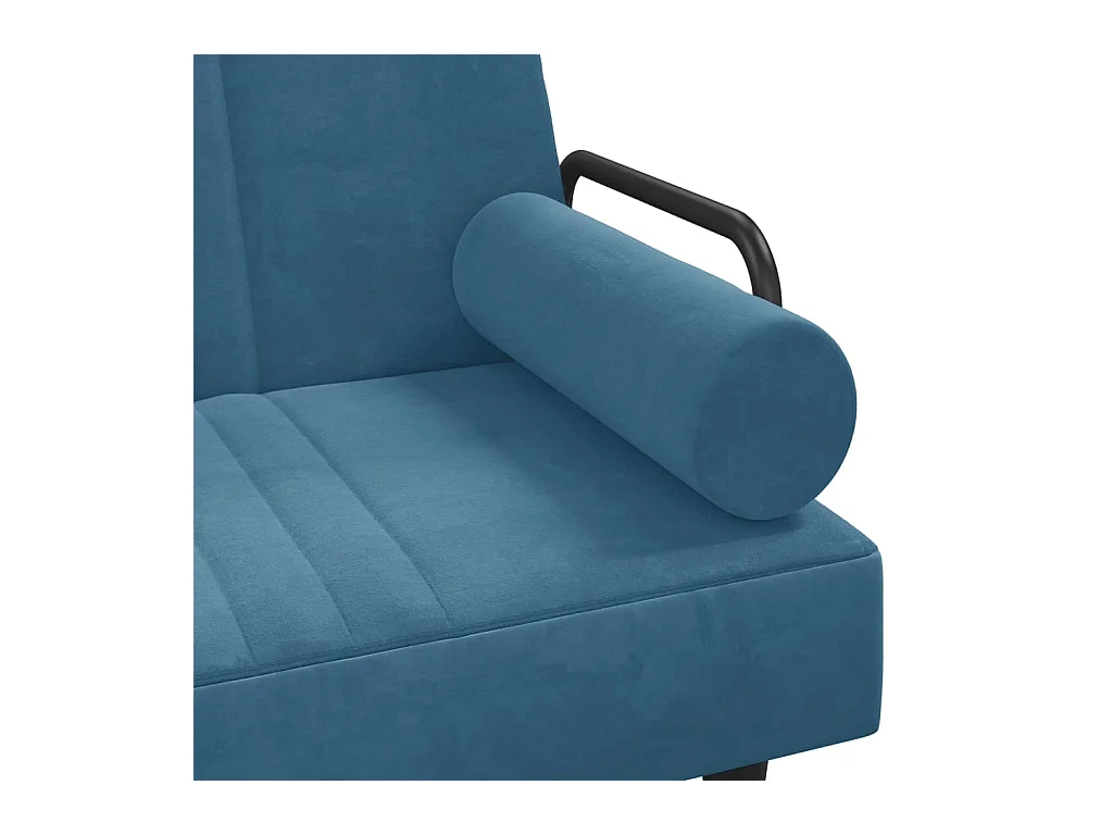 Sofá cama en forma de L terciopelo azul 260x140x70 cm