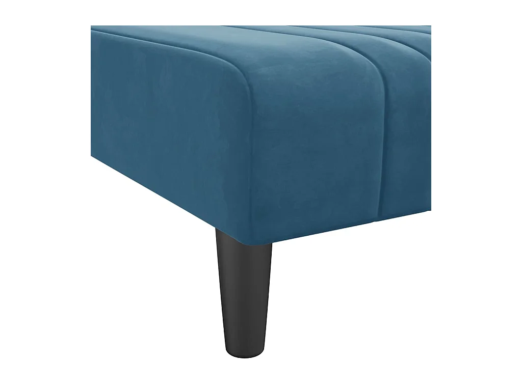 Canapé-lit en forme de L bleu 260x140x70 cm velours