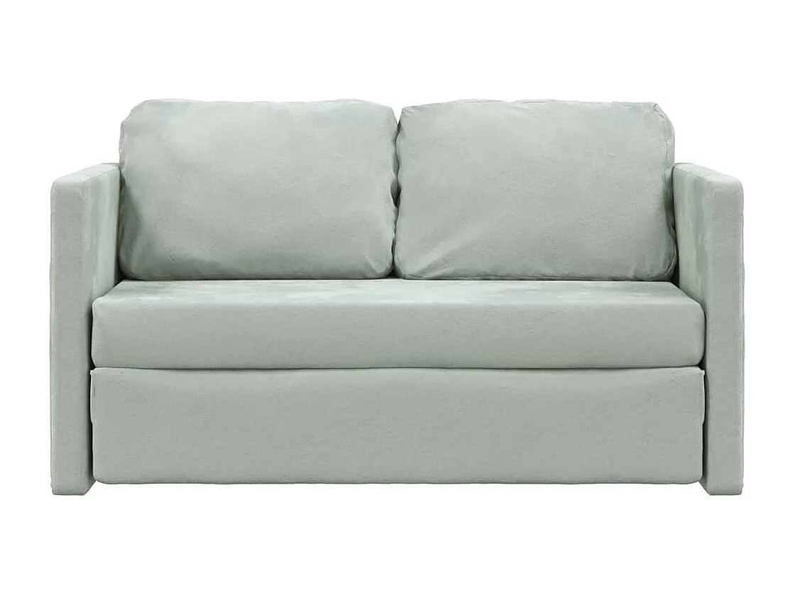 Canapé-lit 2 en 1 gris clair 122x204x55 cm velours