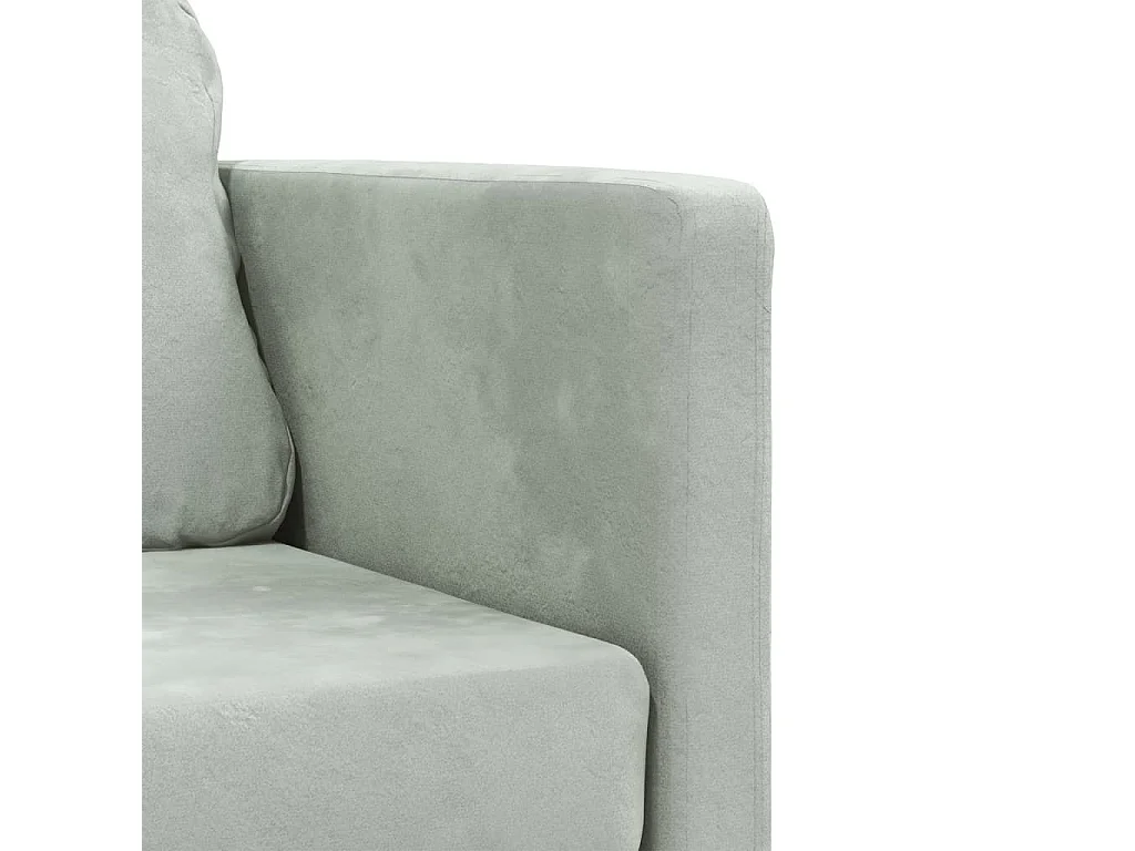 Canapé-lit 2 en 1 gris clair 122x204x55 cm velours