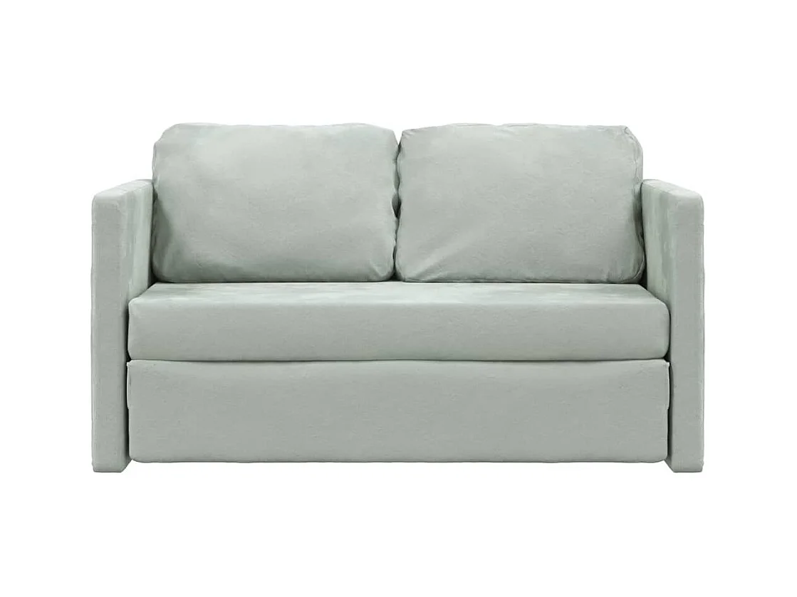 Canapé-lit 2 en 1 gris clair 122x204x55 cm velours