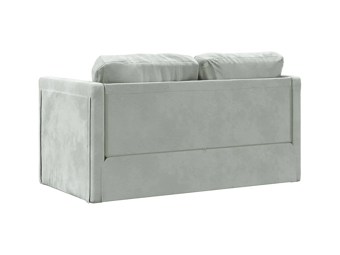 Canapé-lit 2 en 1 gris clair 122x204x55 cm velours