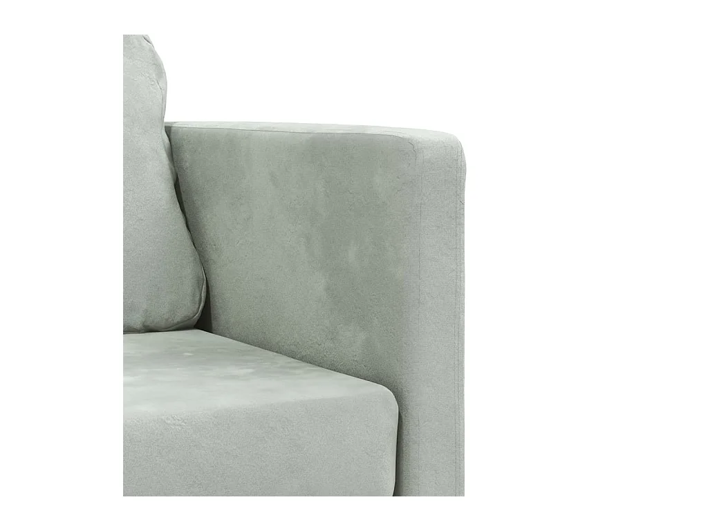 Canapé-lit 2 en 1 gris clair 122x204x55 cm velours