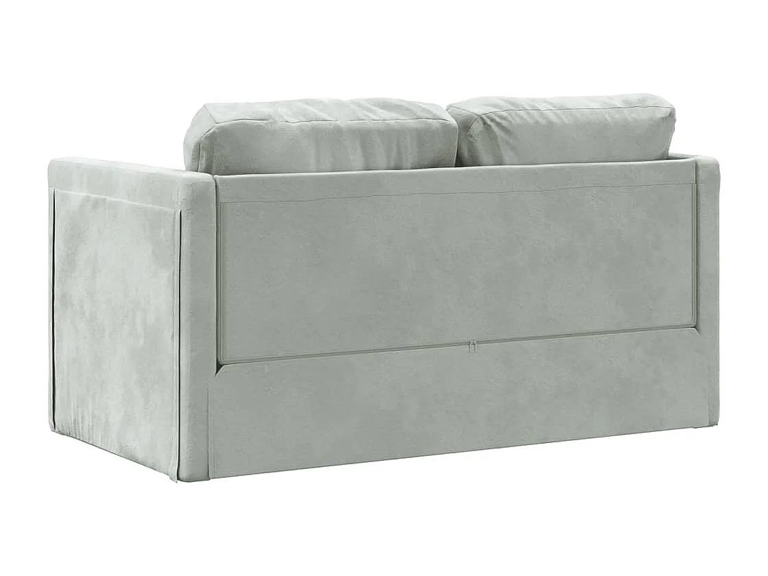 Canapé-lit 2 en 1 gris clair 122x204x55 cm velours