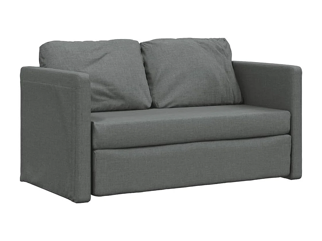 Canapé-lit 2 en 1 gris foncé 112x174x55 cm tissu