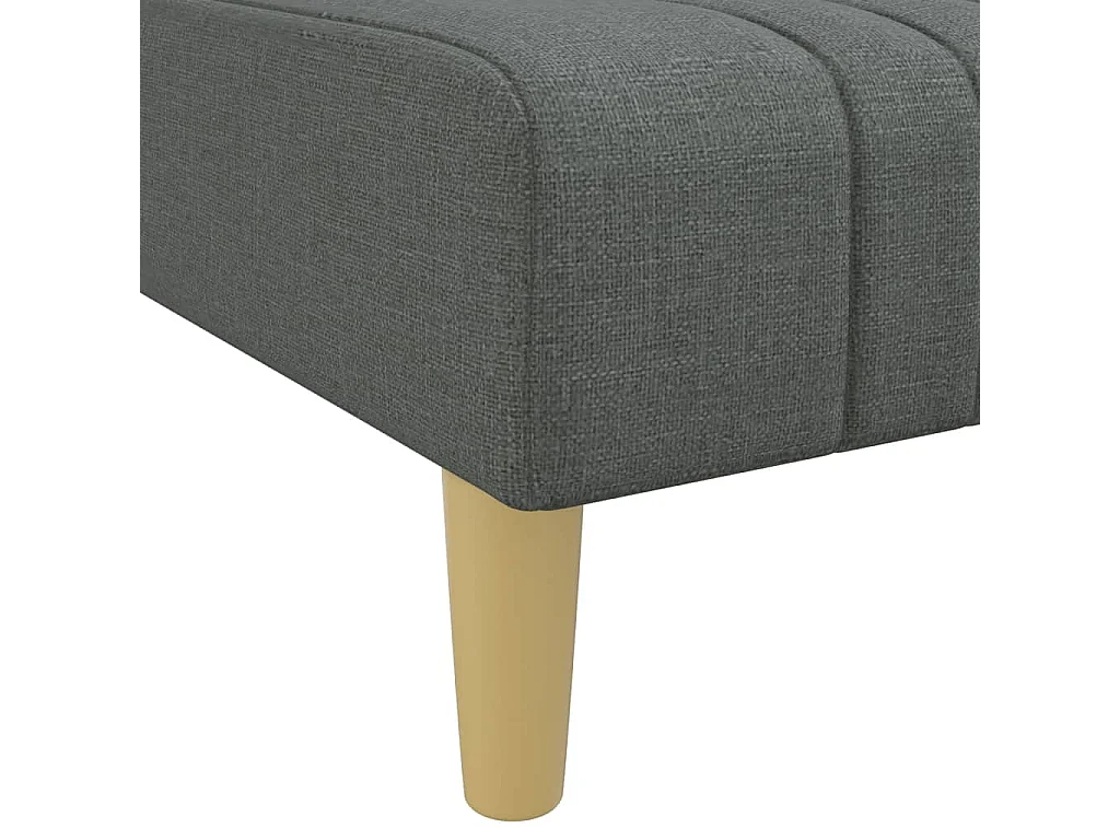 Canapé-lit en forme de L gris foncé 255x140x70 cm tissu