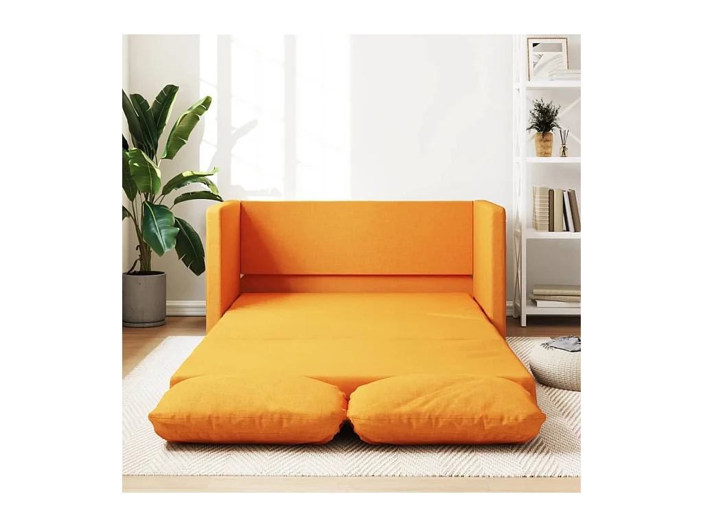 Canapé-lit 2 en 1 jaune foncé 112x174x55 cm tissu