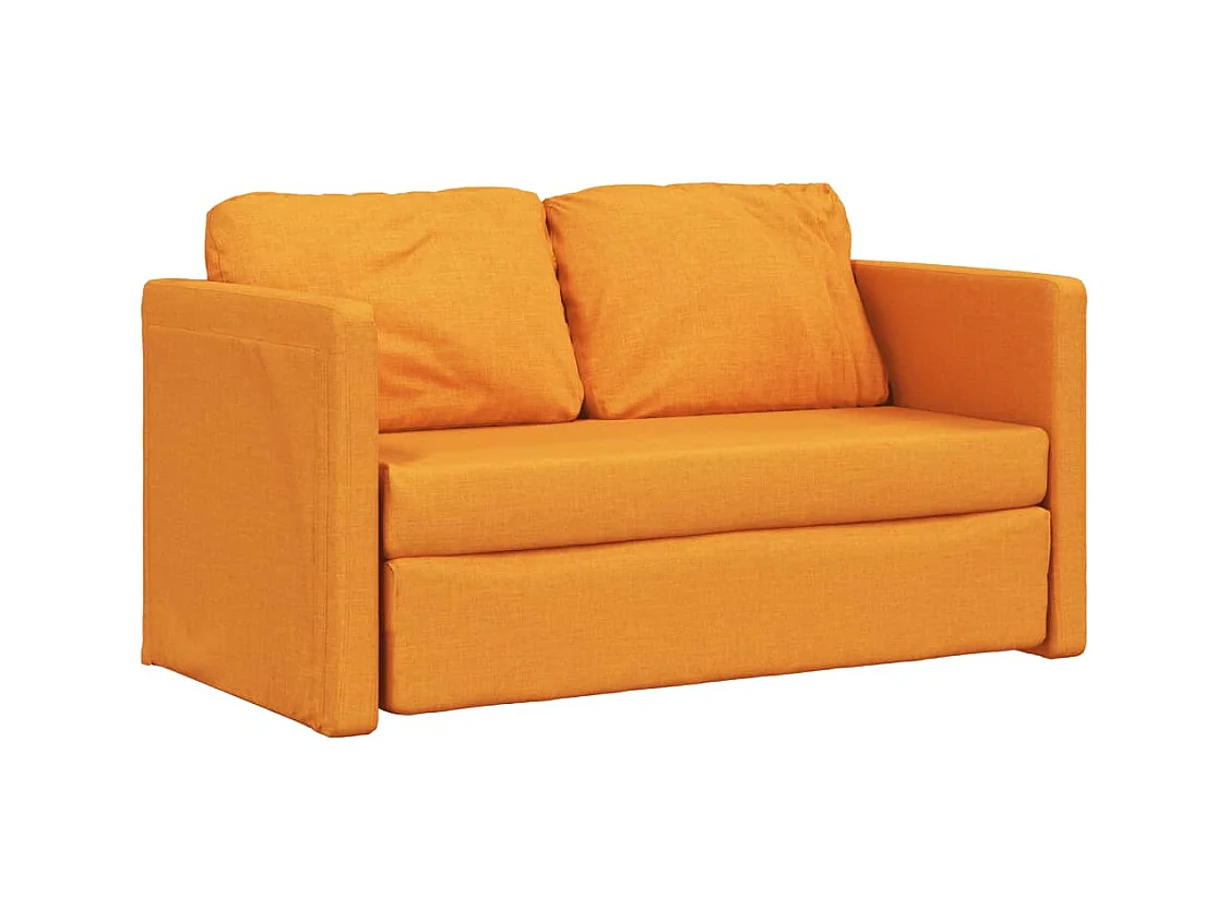 Canapé-lit 2 en 1 jaune foncé 112x174x55 cm tissu